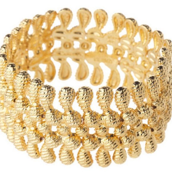 Isaac Mizrahi Bracelet Textured Brushed Gold Tone 7.25" NWOT Perfect Cond 17537 - Picture 2 of 4